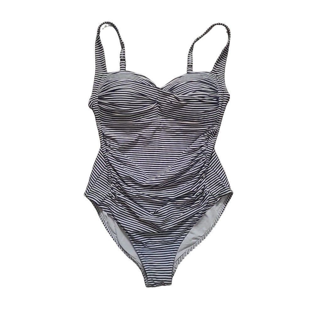 Nip Tuck Shaping Slimming High-Cut Striped One-Pi… - image 1